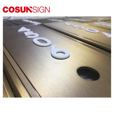 China Custom Easy Installation Cosun House Room Number Acrylic Office Led Door Hanging Sign for sale