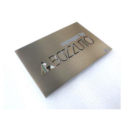 China Decorative Modern Door Wall Vintage Metal Bronze Led Engraved Custom Nameplate Or Nameplate for sale