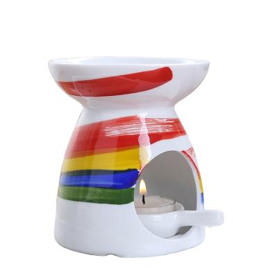 China No Rainbow Color Porcelain Eessential Oil Burner For Essential Oil for sale