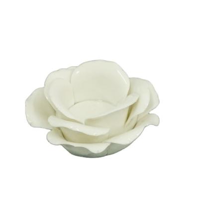 China Handmade Cheap Ceramic Wedding Lotus Flower Candle Holder Custom Weddings Candle Holder for sale