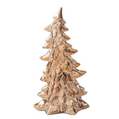 China Creative Christmas Handmade Gifts Ceramic Christmas Tree Porcelain Home Ornaments for sale