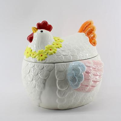 China Steamable Hot sale ceramic food storage tank home ceramic storage tank sealed cans jar for sale