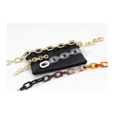 China Plastic Factory Directly Sell New Design Ladies Handbag Resin Square Buckle Plastic Bag Chain for sale