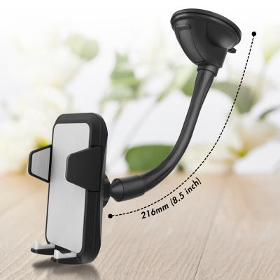 China One-hand Adjustable Universal Operation Stand Gooseneck Phone Support Windshield Car Mount Mobile Phone Holder for sale