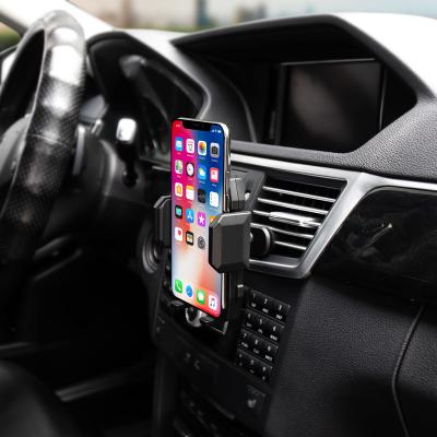 China Universal Adjustable ABS Mobile Phone Car Mount 360 Degree Rotating Dual Air Vent Car Phone Holder for sale