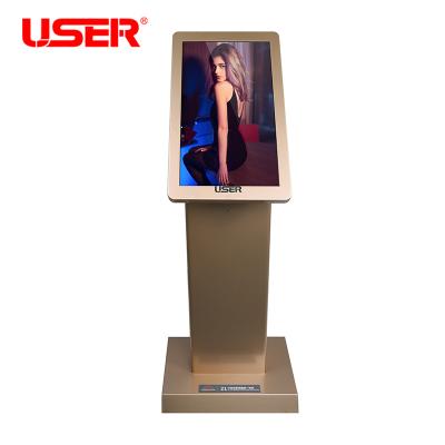 China Tempered Glass LCD Advertising Kiosk High Resolution Digital Advertising Player for sale