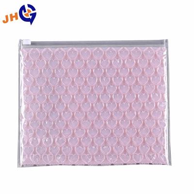 China Shockproof Custom Bubble Bag Express Custom Apparel Packaging Accessories Packaging Love Zipper Bag for sale