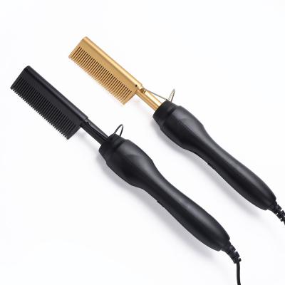 China Safety Safety 2 in 1 Straightener Use Hair Wet Dry Flat Irons Hot Comb Hair Straightener Electric Heating Hair Curler for sale