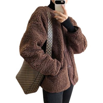 China Anti-wrinkle spring warm women's casual coat solid color zipper women coat long sleeve plush lady coat for sale