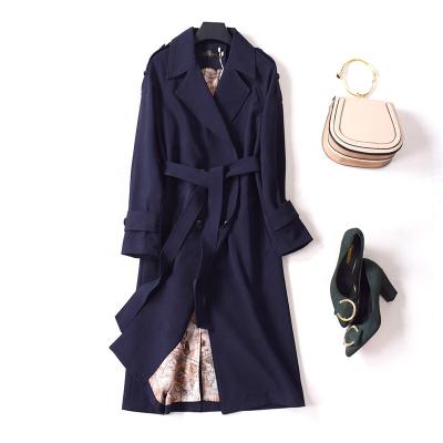 China new Anti-wrinkle fashion OEM customized long trench coats women anorak jackets spring casual western double breasted coat waterproof for sale