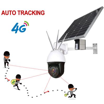 China Waterproof/Waterproof AI Metal 4G PTZ Camera Smooth Starlight H265 IR200M Audio In Out 60W Solar Panel Power 20Ah Libattery Auto Tracking Wireless Kit for sale