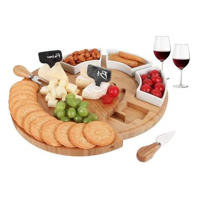 China Sustainable Cheese Cutting Board Set - Charcuterie Board Set and Cheese Serving Tray Bamboo Cheese Board for sale