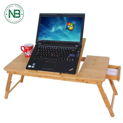 China Adjustable (Height) Adjustable Bamboo Breakfast Serving Tray Table Floor Table Bamboo Laptop Stands for sale