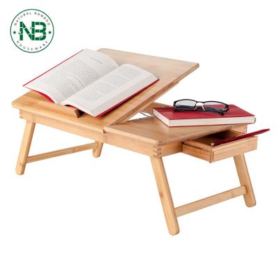 China Office Kitchen Large Laptop Bamboo Laptop Stand Multi-Fuction Bamboo Wooden Bed Bamboo Tray for sale