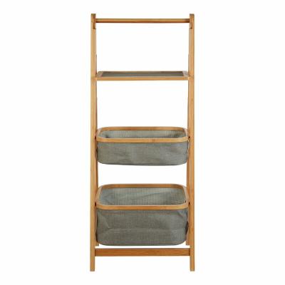 China Living Room Storage Stand Freestanding Organizer Bamboo Bathroom Shelves for sale