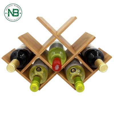 China Sustainable High End Quality 100% Natural Bamboo Premium Bamboo Wine Rack for sale