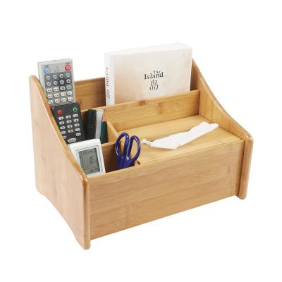 China Viable Cheap Multifunctional Bamboo Desk Tray Bamboo Letter Tray Organizer Desk Caddy Home Accessory for sale