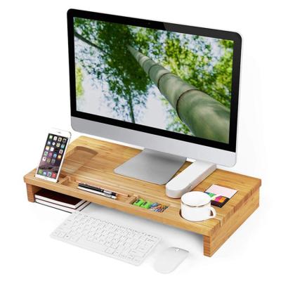 China Stylish bamboo case andpencil bamboo stand monitor kitchen computer nature bamboo desk for sale