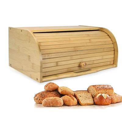 China Cheap Bamboo Bread Box Bamboo Fiber Bread Box Kitchen Storage Bin Desktop Bread Box Roll Freshness Storage Bread Bin for sale