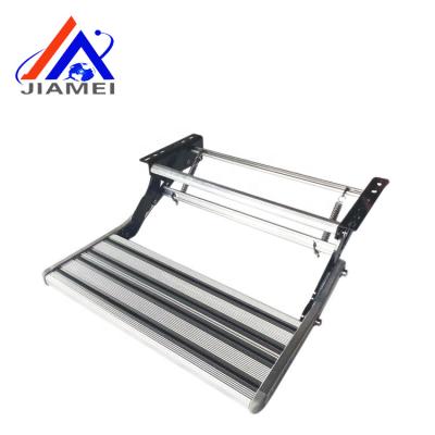 China Jiamei Body Accessories Can Load Trailer 220kg Camper RV Motorhome Aluminum Alloy Folding RV Step, RV Stepper, Double Step for sale