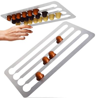 China Sustainable Compatible Nespresso Storage Stands 44 Stainless Steel Capsule Holder For Nespresso Pods On Walls for sale