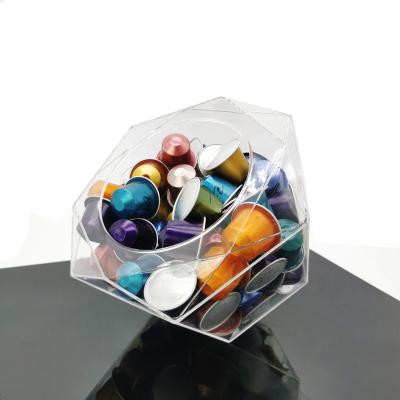 China Nespresso Acrylic Hexagon Plexiglass Pod Viable Holder Acrylic Capsule Storage Box for K-Cups and Dolce Enthusiasm for sale