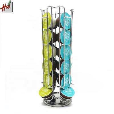 China Workable Stainless Steel Rack Display Stand Tower Storage Capsule Organizer Tools For Dolce Enthusiasm Capsule Metal Coffee Pod Stand for sale