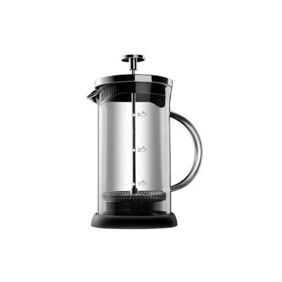 China Heat Resistant French Press Coffee Viable Glass French Press Pot With Non-slip Silicone Base for sale