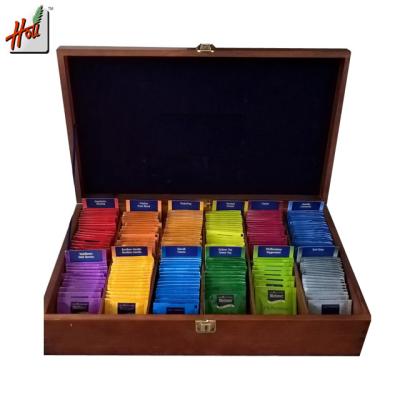 China Handmade luxury customized wooden tea bag storage box for gift and display for sale