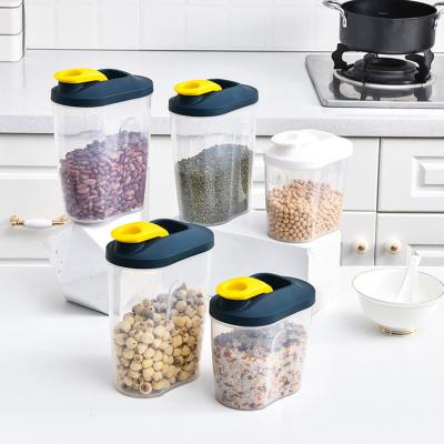 China Transparent Freshness Preservation Snap Food Storage Jars Plastic Food Storage Containers Kitchen Beans Sealed Boxes for sale