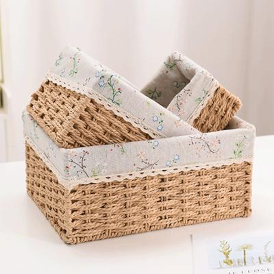 China 2020 New Style Viable Rattan Woven Cloth Art Tabletop Toys Rope Woven Laundry Bread Storage Basket for sale