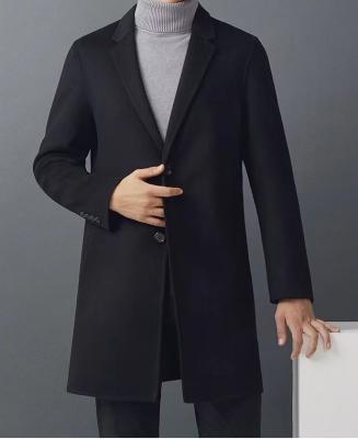 China Double-Sided Middle Length Business Casual Coat Anti-Wrinkle Men's Korean Woolen Ditch Coat for sale