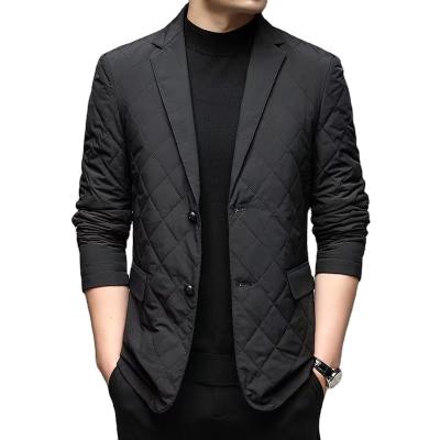 China Anti-wrinkle plaid cotton suit thickening and slimming men's business coat light and thin cotton casual men's clothing for sale