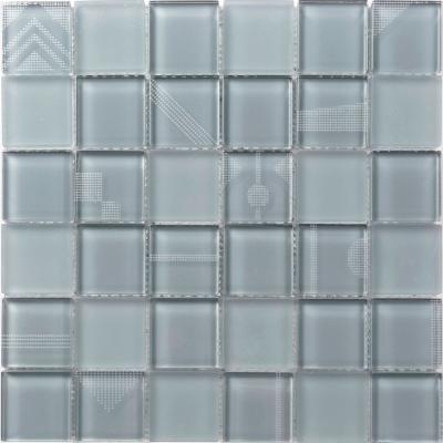 China Waterproof parquet backsplash kitchen bathroom tile sketch Dot Crystal 48X48X8mm wall tile mosaic sticker tile for sale