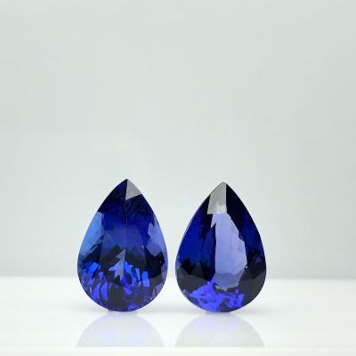 China Best Royal Blue Tanzanite Pear Pairs 11 Ct 100% Natural Tanzanite Prime For Platinum Wedding TAKAT Earring Rare & Unique Gems - for sale