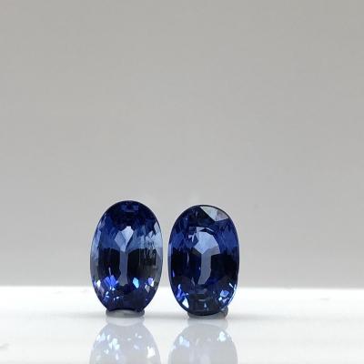 China Sapphire Best Blue Oval Pair 3 cts Natural Sapphire for Earrings by TAKAT for sale