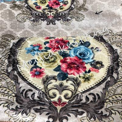 China 2018 new jacquard jacquard velvet with fashion paper printed for sofa and cushion for sale