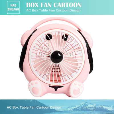 China Pink Electric Children Mini Table Box Cartoon Design Fan Small With Lowest Price for sale