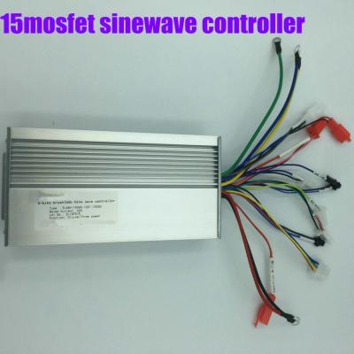 China BLDC Sinewave Motor Controller Vector 48v60v72v1000w1200w1500w 15 MOSFET Transistor For Electric Bicycle Motorcycle Pedal Scooter Tricycle 191mm*93mm*50mm for sale