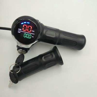 China Bike Throttle and Lock Twist Throttle with Lock+Colored Display 24v36v48v60v Speed ​​Voltage Odometer Indicator Electric Bike Scooter MTB Tricycle Part for sale