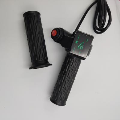 China Twist Throttle+ON-OFF BUTTON SWITCH+Display 24v36v48v60v BATTERY Voltage Gauge Electric Bike Scooter MTB Tricycle Part PBEV158 for sale