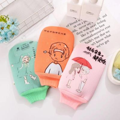 China EXFOLIATING Korean Exfoliating Bath Gloves Blackhead Reduce Body Massage Sponge Bath Gloves Skin Friendly for sale