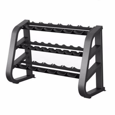 China Indoor Premium Gym Equipment Commercial Accessory 3 - Row Dumbbell Rack For Storage for sale