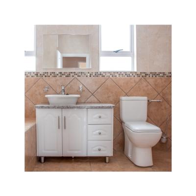 China Modern Design Floor Furniture Modern High End Bathroom Cabinet With Small Double Basin Cabinet Sink Countertop for sale