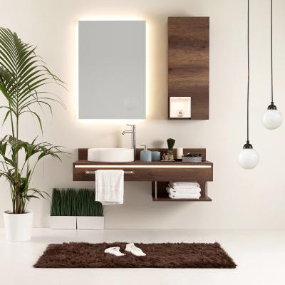 China Modern New Design Organizer Furniture Wall Mounting Luxury Bathroom Cabinet With Single Double Sink Vanity Gold And White Low Price for sale