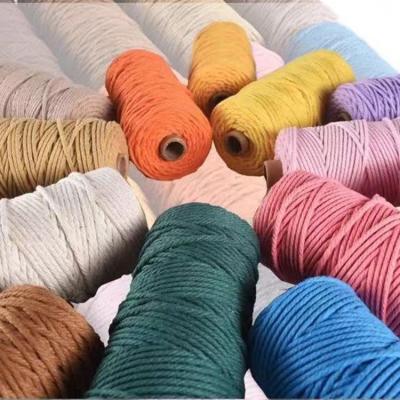 China Four Strands Professional Twist Rope 3MM Cotton Rope Making 4 Ply Macrame Rope Makramee Cotton Ropes 100Meter for sale