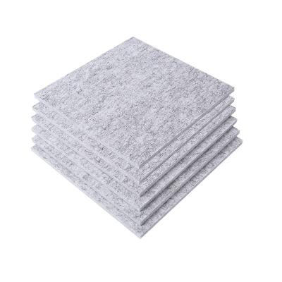 China Highly Efficient Square Gray Wall Decoration Acoustic Sound Absorption Sound Absorption 11.8'*11.8' Panel Polyester Fiber Gray Acoustic Panel for sale