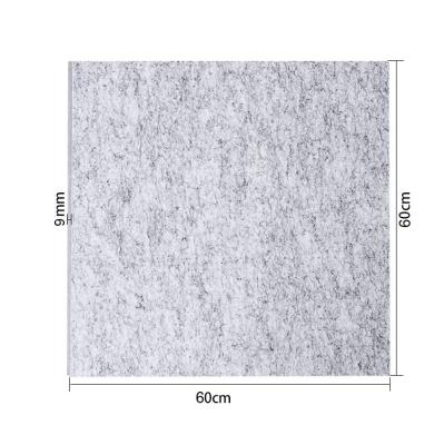 China Gray Wall Highly Efficient Decoration Sound Absorption Panel Acoustic Soundproof Polyester Fiber Edge 600mm Square Sound Board for sale