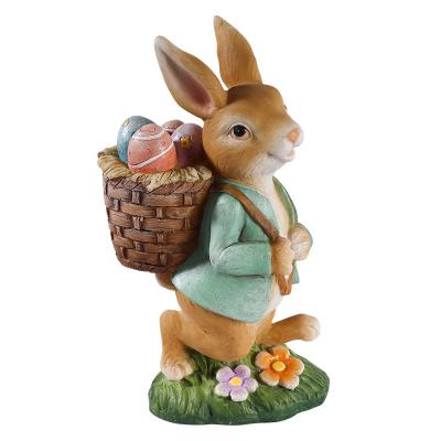 China China factory direct sales modern outdoor animal garden decorations creative resin open rabbit ornaments for sale