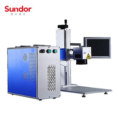 China 30W 20W Portable Mini Optical Fiber Laser Marking Machine with Auto Focus for Sheet Metal for sale